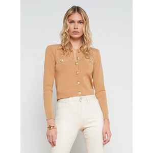 L'Agence Toulouse Cropped Cardigan Camel L